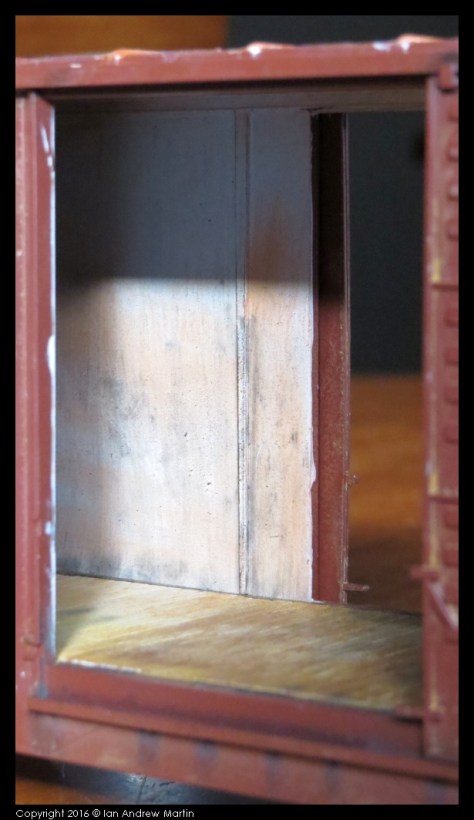 Close up of the wall and floor weathering